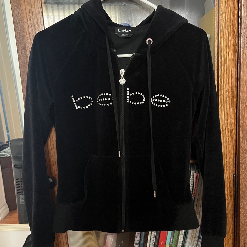 bebe fleece full zip jacket- size med.